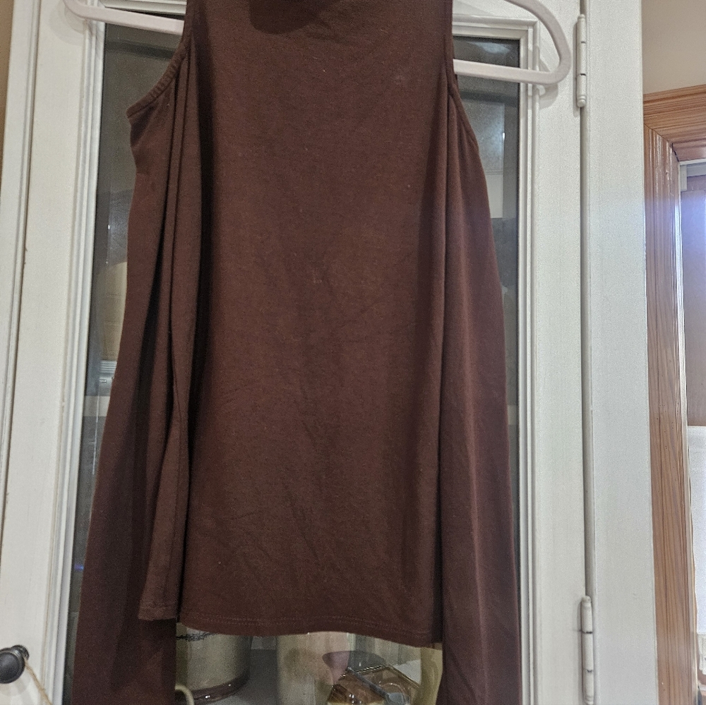 Cache Cold Shoulder Brown Top - Picture 3 of 5